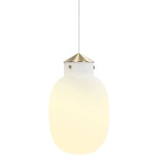 Ovale Pendelleuchte aus Opalweißglas, E27-Fassung, dimmbar, Ø22,5 cm
