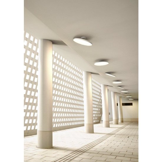 LED plafondpaneel 24W dimbaar, aluminium, wit opaal glas, Ø38,5 cm, 1600 lumen, 230V, IP20