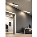 Panel LED de techo 24W regulable, aluminio, cristal opal blanco, Ø38,5 cm, 1600 lúmenes, 230V, IP20