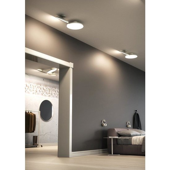 LED ceiling panel 24W dimmable, aluminium, white opal glass, Ø38.5 cm, 1600 lumen, 230V, IP20