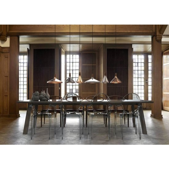 Lámpara colgante refinada en tapa exclusiva de nogal aceitado certificado FSC 39cm Ø - acero