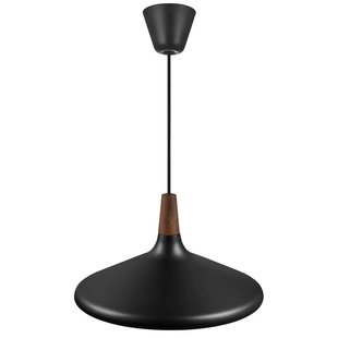 Refined hanging lamp in exclusive FSC-certified oiled walnut top 39cm Ø - black