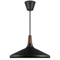 Refined hanging lamp in exclusive FSC-certified oiled walnut top 39cm Ø - black