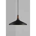 Verfijnde hanglamp in exclusief FSC-gecertificeerd geolied walnoot top 39cm Ø - zwart