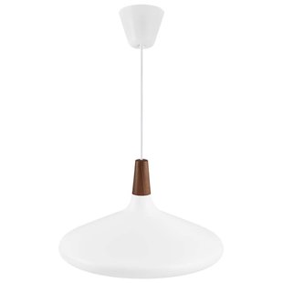 Refined hanging lamp in exclusive FSC-certified oiled walnut top 39cm Ø - white