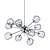 Rock hanglamp stervorm 12 armen G9 chroom met glas