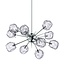 Exceptional hanging lamp with 12 arms G9 chrome with glass