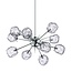 Suspension Rock forme étoile, 12 x G9 chrome avec verre, diamètre 930 mm, hauteur réglable 620-1420 mm, sans ampoule