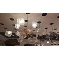 Exceptional hanging lamp with 12 arms G9 chrome with glass