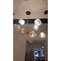 Rock suspension à 12 bras G9 en métal doré, blocs de verre, hauteur réglable 620-1420 mm, Ø930 mm