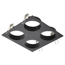 Vierkante inbouwspot voor 4 GU10 spots zwart