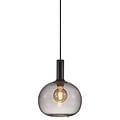 Alton 25 Pendelleuchte mit schwarzem Rauchglas, Ø23 cm, E27-Fassung max. 25W, IP20, schwarzes Textilkabel 300 cm
