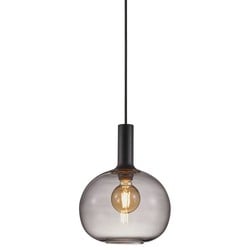 Alton 25 suspension ronde verre fumé noir E27 Ø23 cm