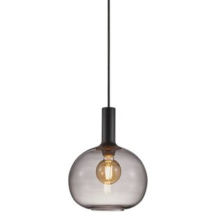 Alton 25 hanglamp gerookt glas zwart E27 fitting Ø23 cm