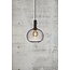 Alton 25 pendant lamp with black smoked glass, Ø23 cm, E27 fitting max 25W, IP20, black textile cable 300 cm