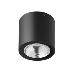 Plafón de superficie negro para exterior y baño 6W 3000K