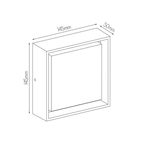 Outdoor ceiling lamp square LED design 145x145mm 10W