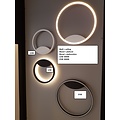 Dimbare ringlamp voor wand of plafond met indirect licht zwart 15W