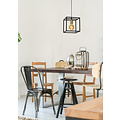 Suspension cube minimaliste E27 noir avec or