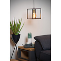 Suspension cube minimaliste E27 noir avec or