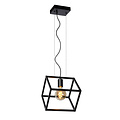 Lampe à suspension inclinée en forme de cube E27 noire