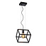 Tilted cube-shaped hanging lamp E27 black