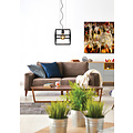 Lampe à suspension inclinée en forme de cube E27 noire
