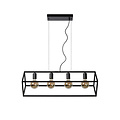 Tilted rectangular hanging lamp 4xE27 black