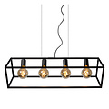 Lámpara colgante inclinada rectangular 4xE27 negro