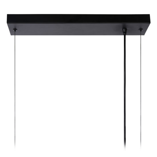Tilted rectangular hanging lamp 6xE27 black