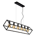 Lampe à suspension rectangulaire inclinée 6xE27 noire