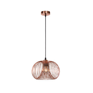 Elegante lámpara colgante cobre 30 cm Ø E27 alambre metálico