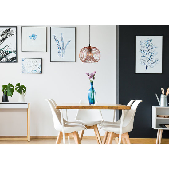 Lampe à suspension élégante en cuivre 30 cm Ø fil métallique E27