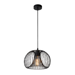 Lámpara colgante elegante negra alambre metálico 30 cm Ø E27