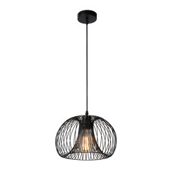 Lampe à suspension élégante noire 30 cm Ø fil métallique E27