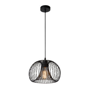 Zwarte sierlijke hanglamp 30 cm Ø E27 metaaldraad