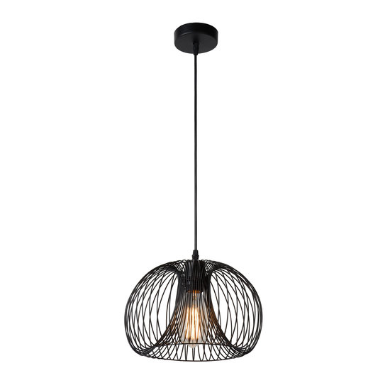 Black elegant hanging lamp 30 cm Ø E27 metal wire