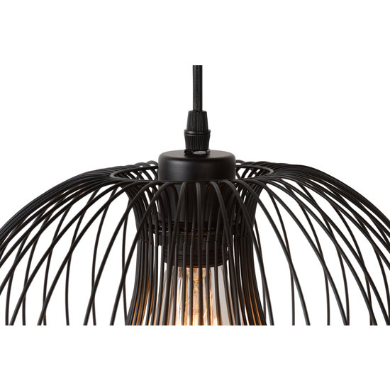 Black elegant hanging lamp 30 cm Ø E27 metal wire
