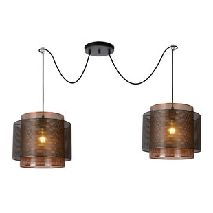 Mysterieuze en moderne hanglamp 34 cm Ø 2xE27 zwart