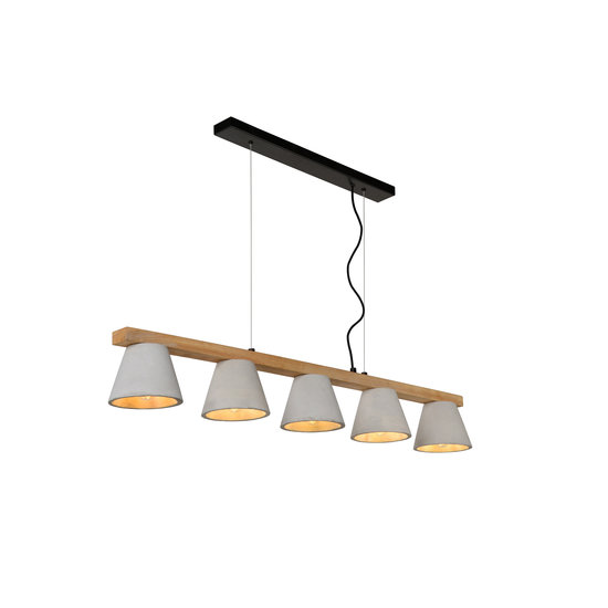 Pendelleuchte im skandinavischen Look 5xE14 Holz mit Beton