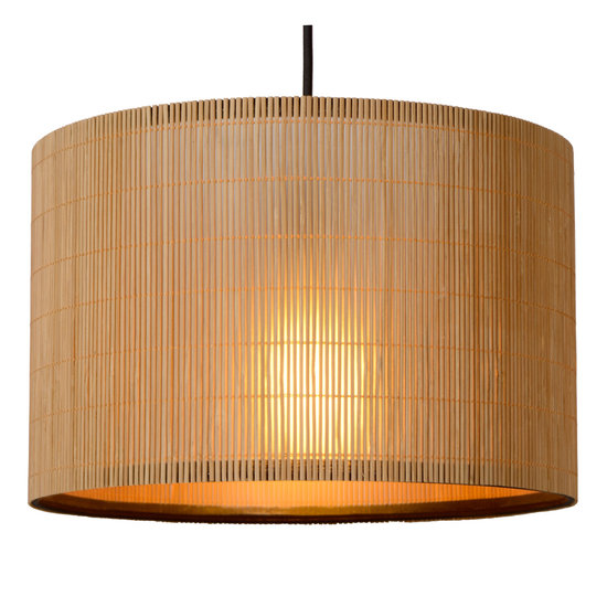 Scandinavian contemporary pendant 3xE27 rattan 32 cm per tube