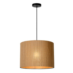 Lampe à suspension scandinave contemporaine en rotin 42 cm Ø E27 bois clair