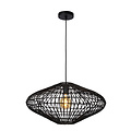 Lampe à suspension épurée et élégante en osier 56 cm Ø E27 rotin noir
