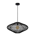 Lampe à suspension épurée et élégante en osier 56 cm Ø E27 rotin noir
