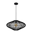 Sleek and elegant wicker hanging lamp 56 cm Ø E27 black rattan