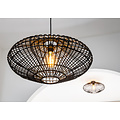 Lampe à suspension épurée et élégante en osier 56 cm Ø E27 rotin noir