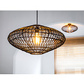 Strak en elegante rieten hanglamp 56 cm Ø E27 zwart rotan