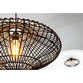 Estilizada y elegante lámpara colgante de mimbre 56 cm Ø E27 ratán negro