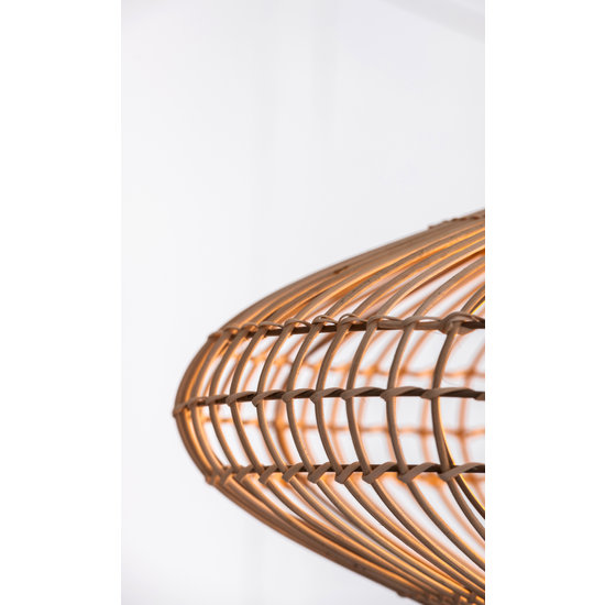 Lampe à suspension épurée et élégante en osier 56 cm Ø E27 bois clair rotin