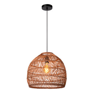 Tropische look hanglamp rotan 40 cm Ø E27 okergeel